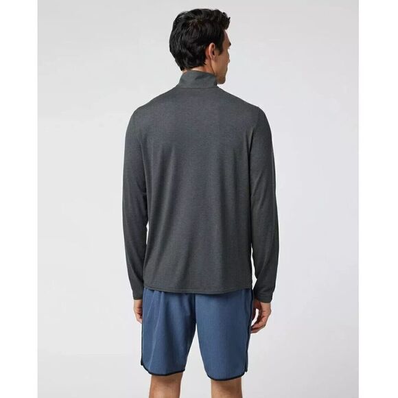 NWOT Mens Vuori Ease Performance Half Zip Performance Pullover Slim Charcoal S - Picture 3 of 6